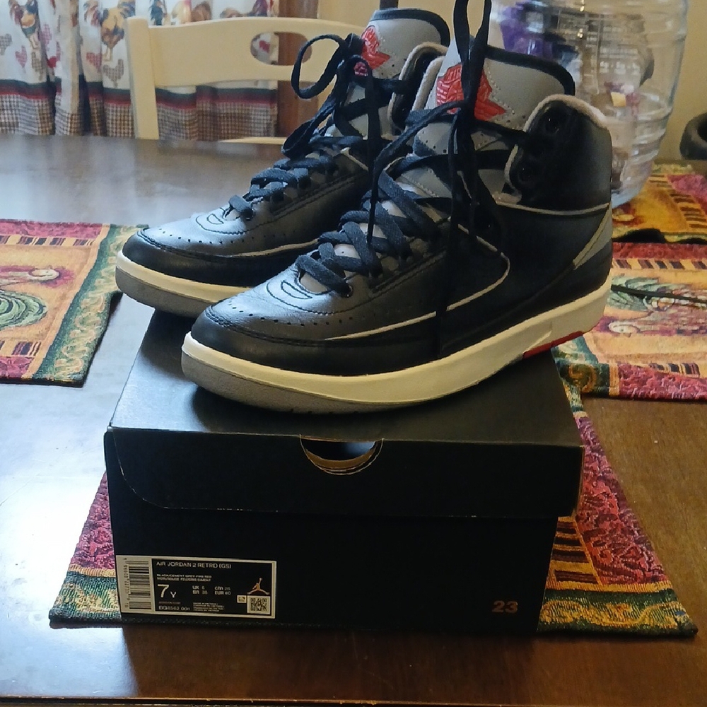 Jordan Black and Red High-Top Sneakers